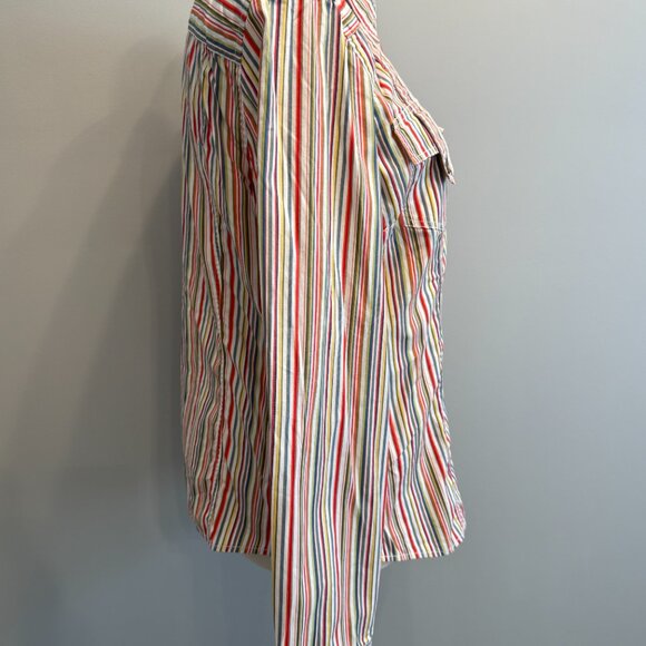 NEW Tommy Hilfiger women's large striped button down long sleeve VINTAGE shirt - Picture 5 of 6